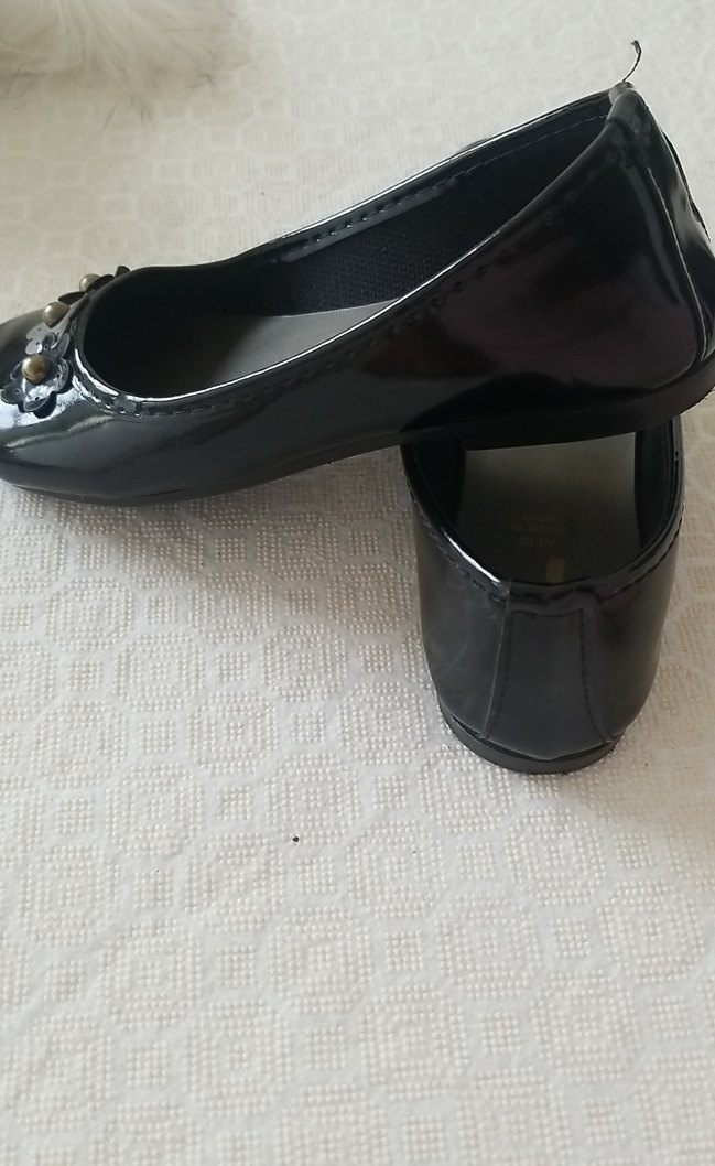 Kızlar için siyah tokalı bale babeti - Görsel 4