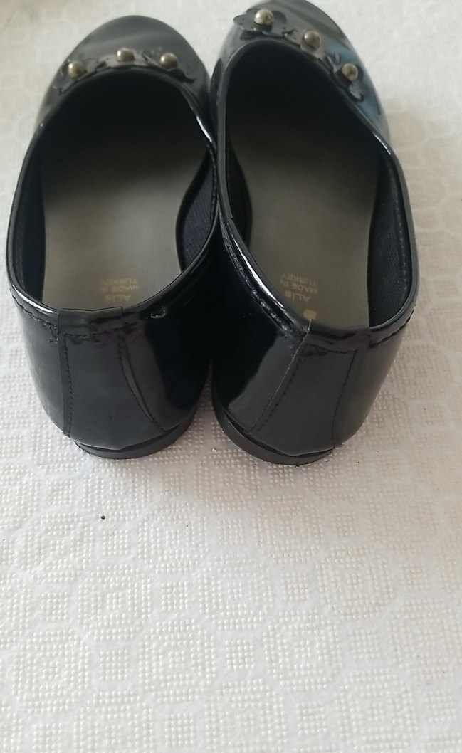 Kızlar için siyah tokalı bale babeti - Görsel 3