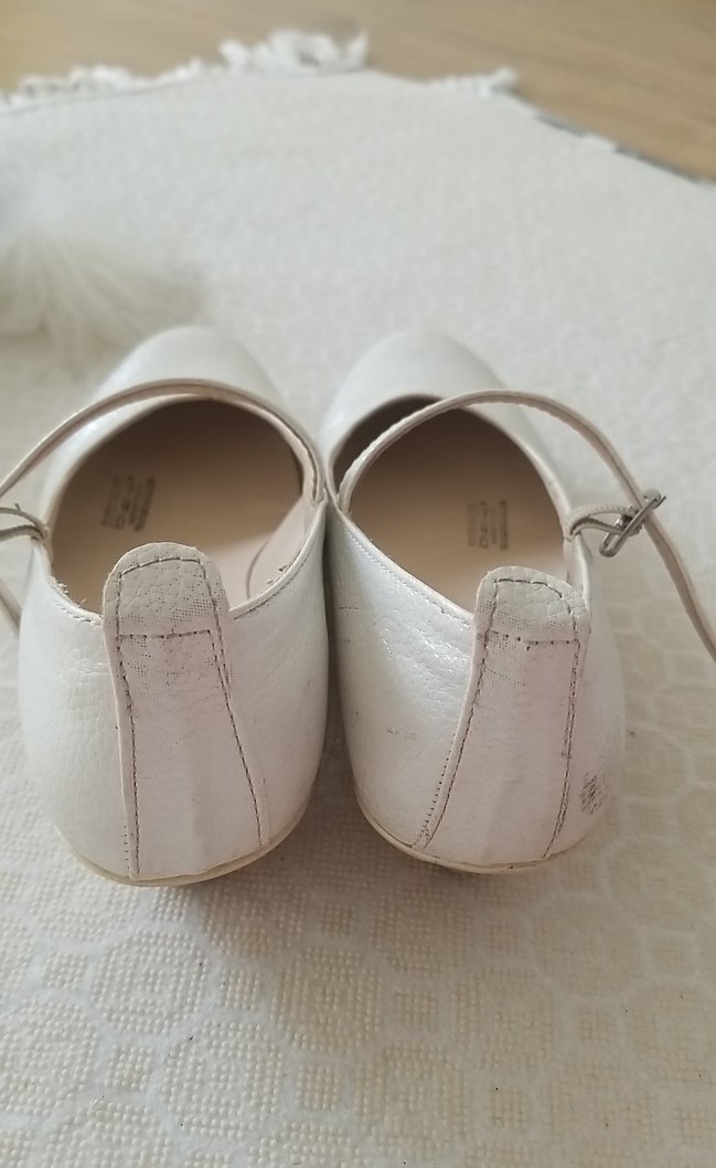 Kız Çocuk Beyaz Tokalı Babet Ayakkabı - Görsel 3