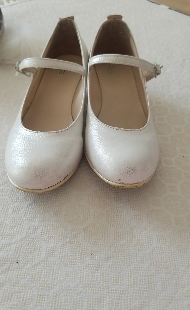 Kız Çocuk Beyaz Tokalı Babet Ayakkabı - Görsel 4