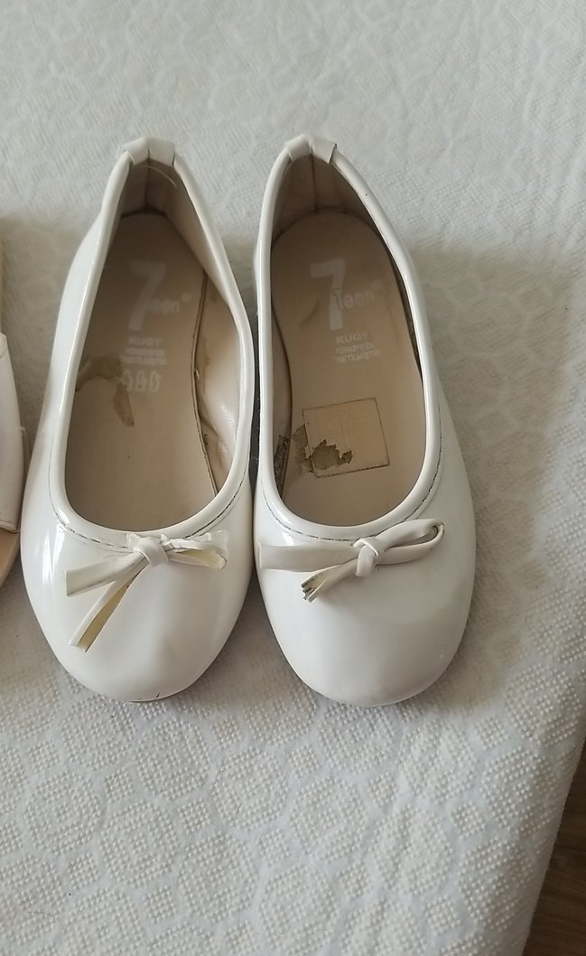 Kız Çocuk Beyaz Ballet Flats terlikler 29 numara - Görsel 2