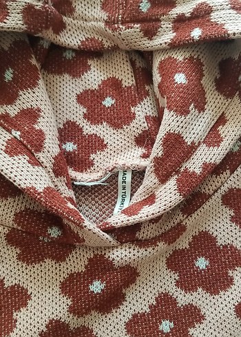 Kız Çocuk Kapüşonlu Örgü Panço - Görsel 3