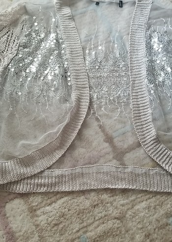 Nakışlı Beyaz Bohem Kız Bolero - Görsel 5