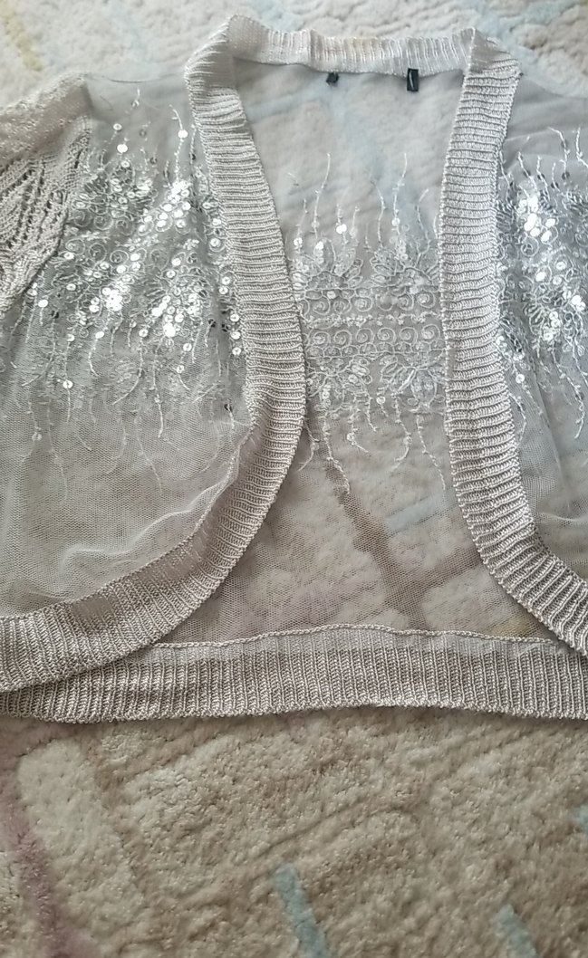 Nakışlı Beyaz Bohem Kız Bolero - Görsel 5