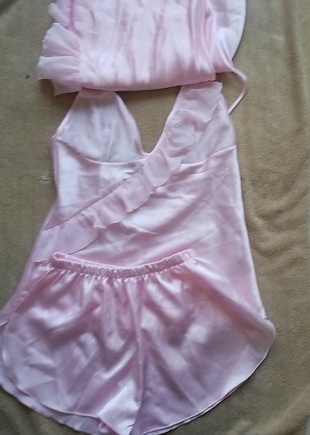 Miorre Pembe Mini Saten Kadın Pijama Takımı