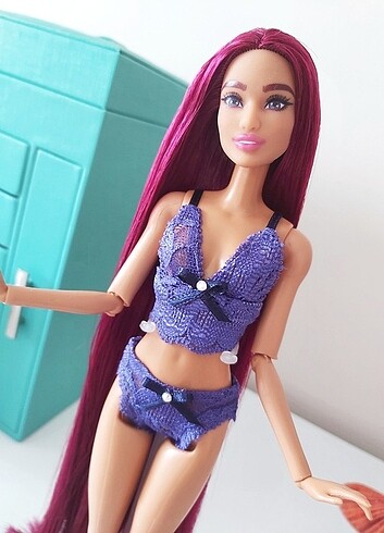  Beden Barbie lila iç çamaşırı seti