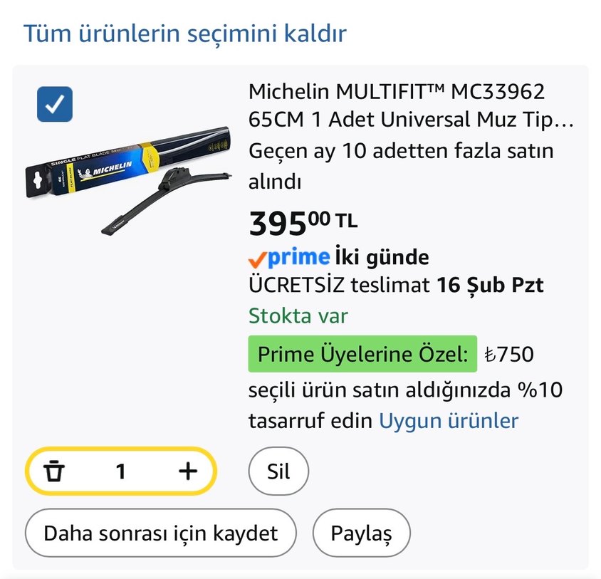 Michelin Siyah 65 cm Universal Uzun Tip Silecek - Görsel 2