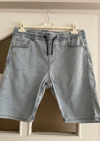 Gri Erkek Denim Şort