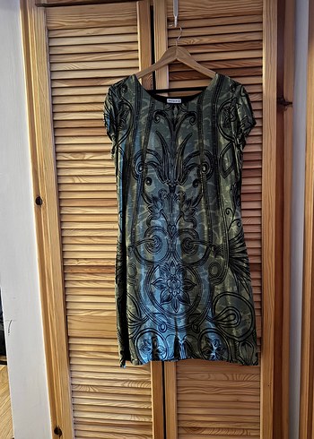 Desigual Yeşil bohem elbise