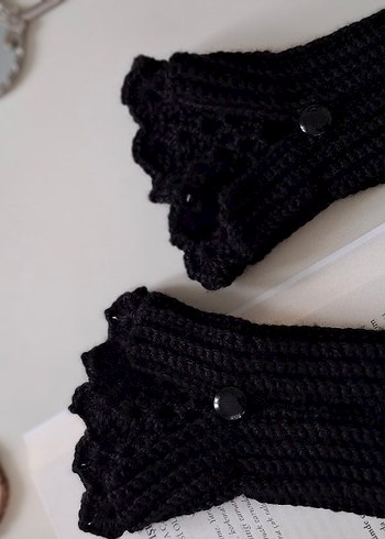 Nakışlı Siyah  eldiven - Görsel 5