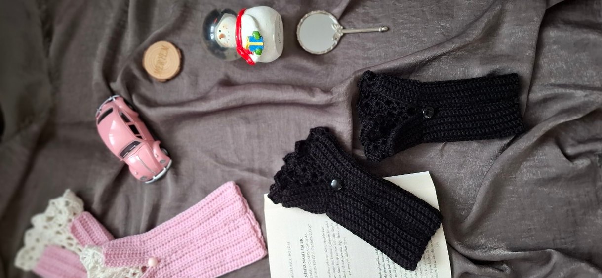 Nakışlı Siyah  eldiven - Görsel 3