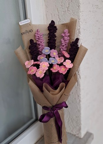 El Yapımı Bohem Örgü Çiçek Buketi - Görsel 5