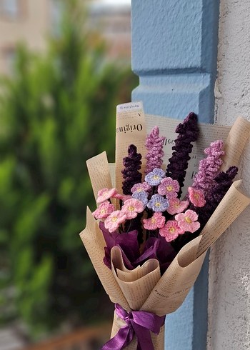 El Yapımı Bohem Örgü Çiçek Buketi - Görsel 4