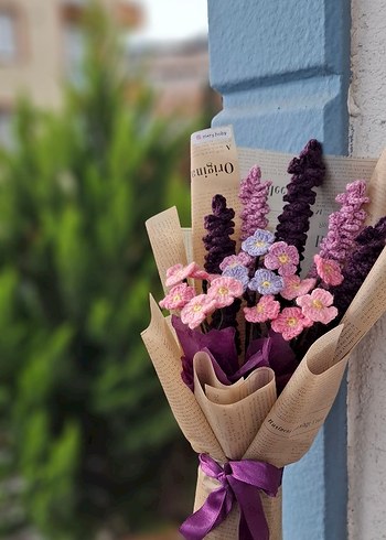 El Yapımı Bohem Örgü Çiçek Buketi - Görsel 2