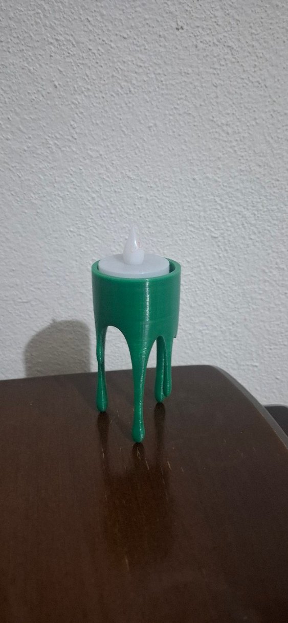 Koyu Yeşil Damla Tasarımlı Elektronik Mum - Görsel 2