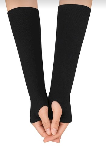 Siyah Elastik Parmaksız Kadın Eldiveni - Görsel 2