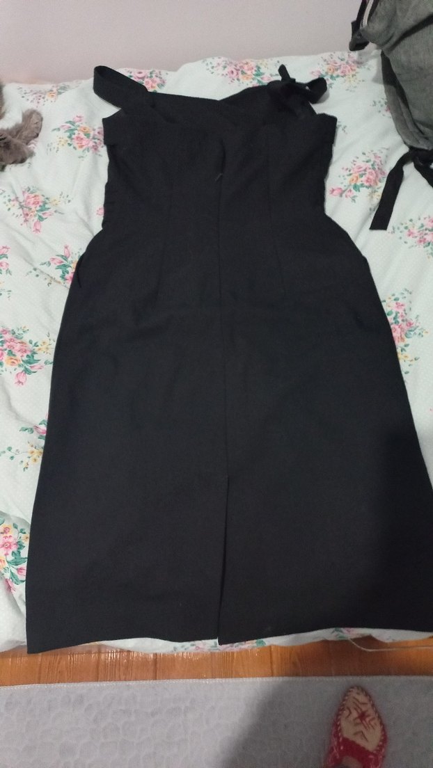 Siyah Midi Elbise - Görsel 2