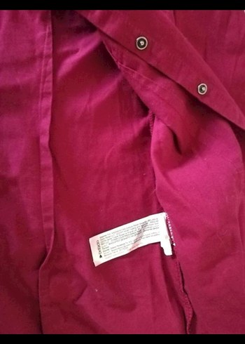 xs Beden Bordo Düğmeli Uzun Kollu Kadın Gömlek
