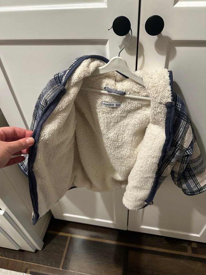 Ekose Desenli Gri Erkek Çocuk Kaban - Görsel 4