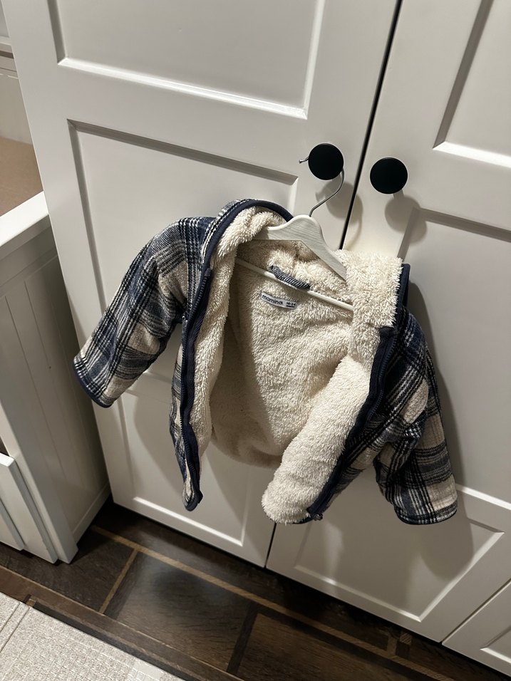 Ekose Desenli Gri Erkek Çocuk Kaban - Görsel 3