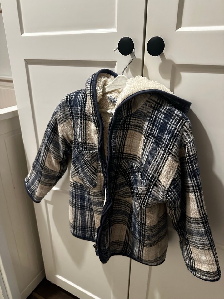 Ekose Desenli Gri Erkek Çocuk Kaban - Görsel 2