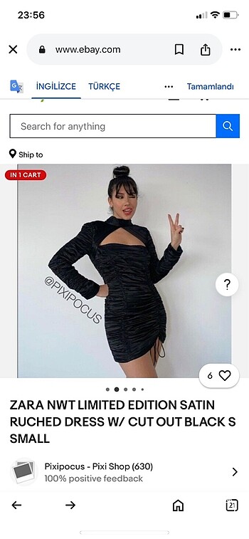 Zara saten elbise