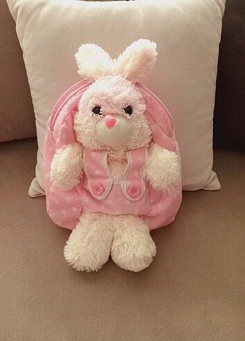 Peluş tavşan sırt çantası kız çocuk 