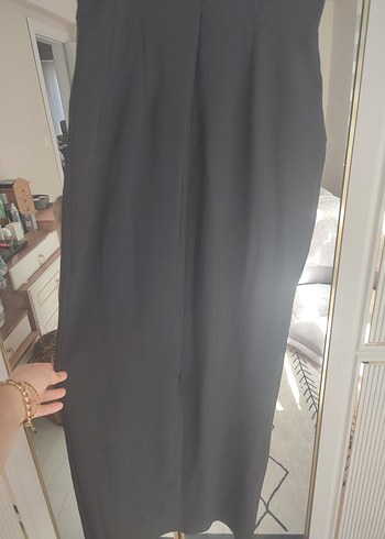 Kadın Siyah Uzun Drapeli Elbise - Görsel 6