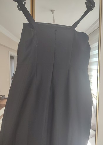 Kadın Siyah Uzun Drapeli Elbise - Görsel 7