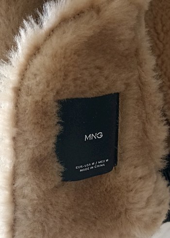 m Beden kahverengi Renk Mango Kürk Detaylı Kahverengi Deri biker