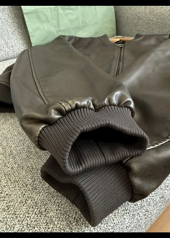 Pull and bear  Bel Detaylı Deri Ceket - Görsel 4