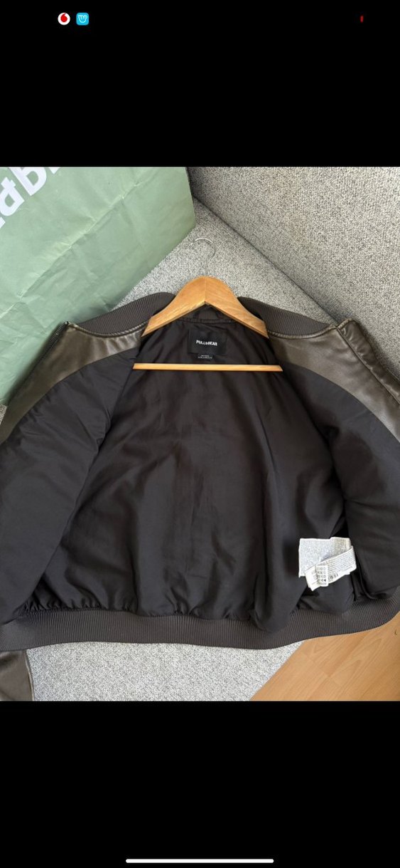 Pull and bear  Bel Detaylı Deri Ceket - Görsel 3