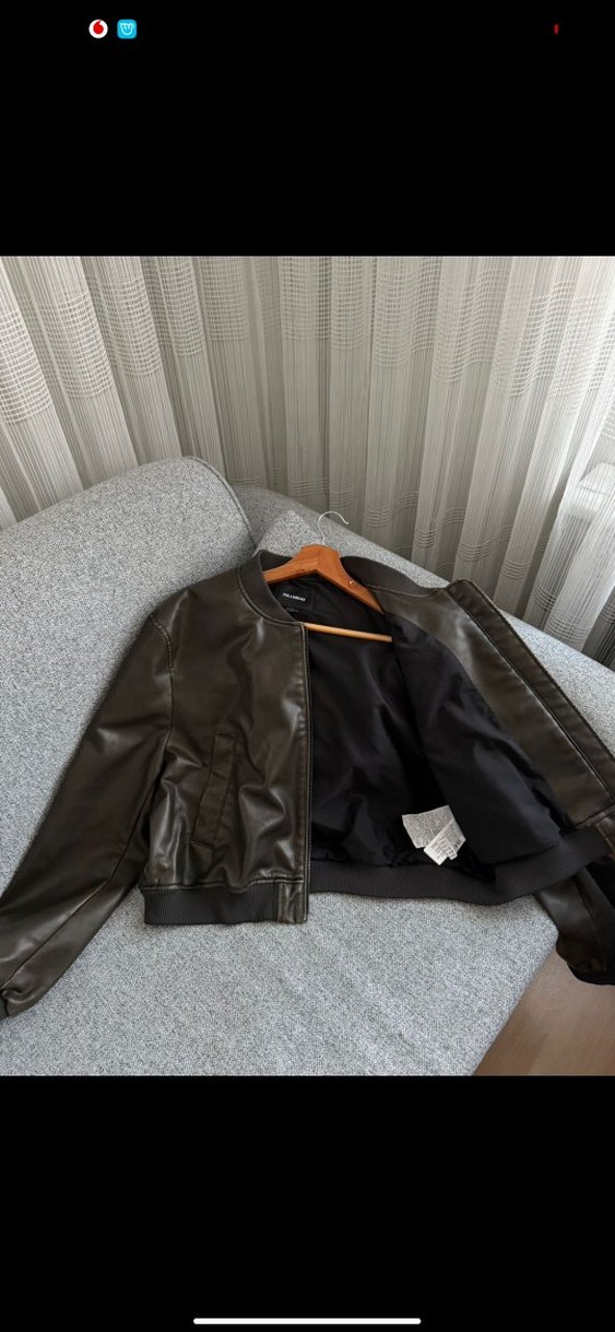 Pull and bear  Bel Detaylı Deri Ceket - Görsel 2