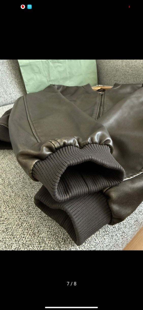 Pull and bear  Bel Detaylı Deri Ceket - Görsel 4