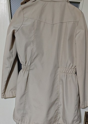 Bej Düğmeli Midi Kaban - Görsel 4