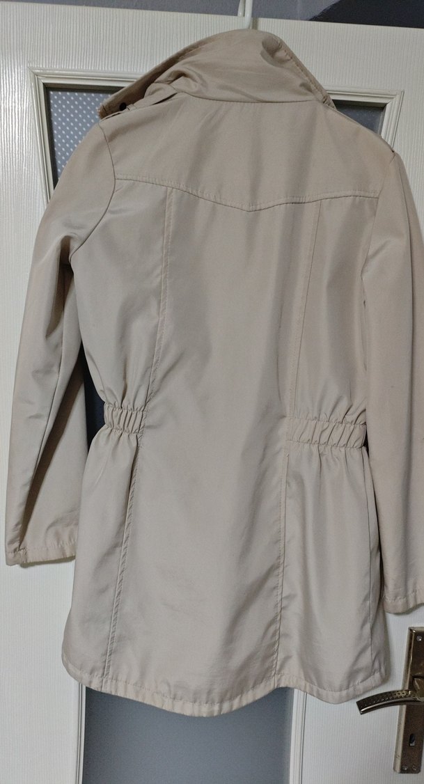 Bej Düğmeli Midi Kaban - Görsel 4