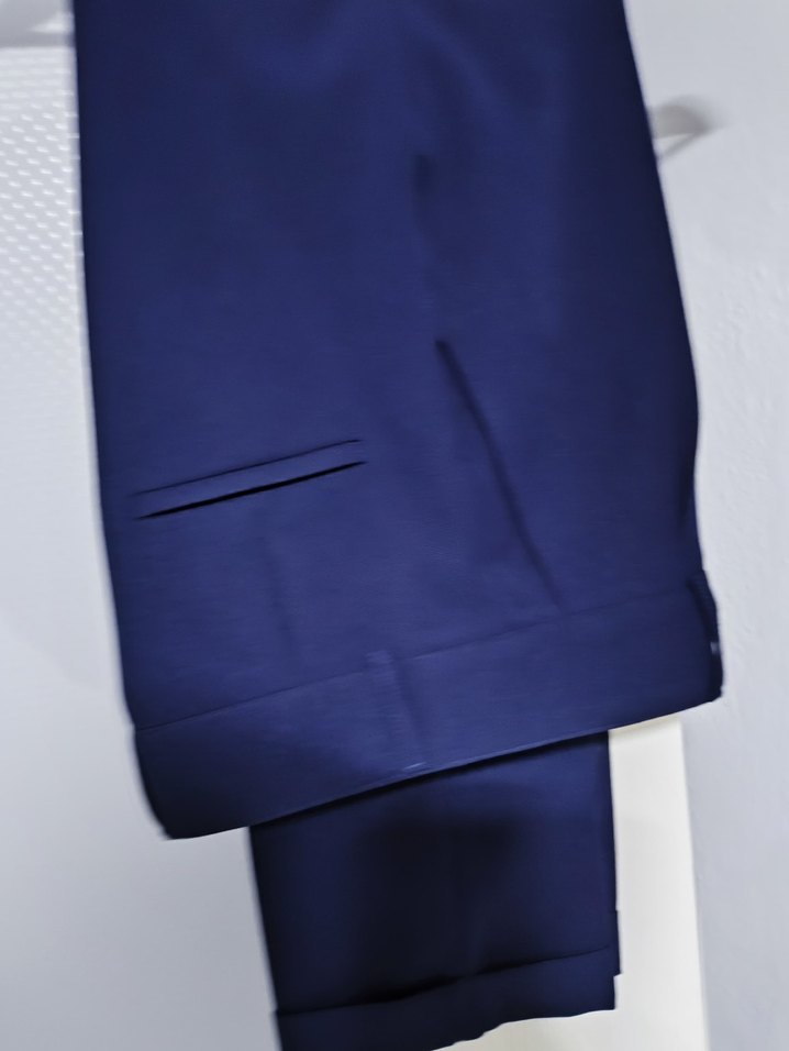 Lacivert Kadın Kemerli Kumaş Pantolon - Görsel 2