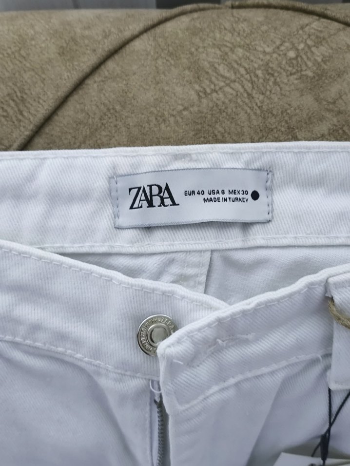 Beyaz Midi Kadın Kot Pantolon - Görsel 3