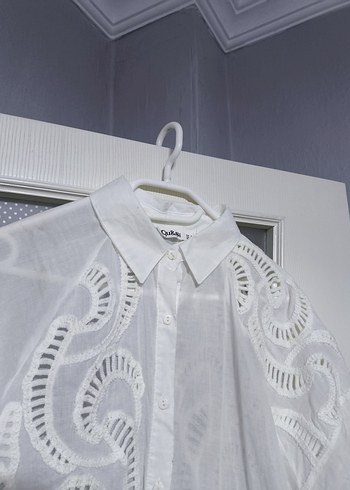 Dantel İşlemeli Bohem Beyaz Kadın Gömlek - Görsel 3