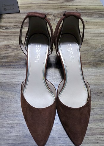 Kahverengi Süet Tokalı Blok Topuklu Kadın Sandalet - Görsel 2