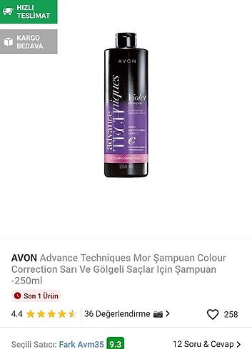 Avon Avon Mor Şampuan 3 adet