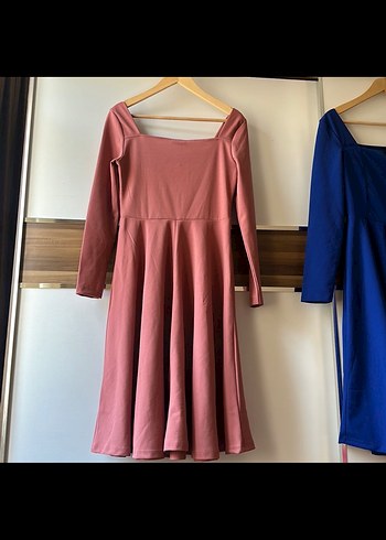 Zara Düğmeli Vintage Midi Pembe Elbise