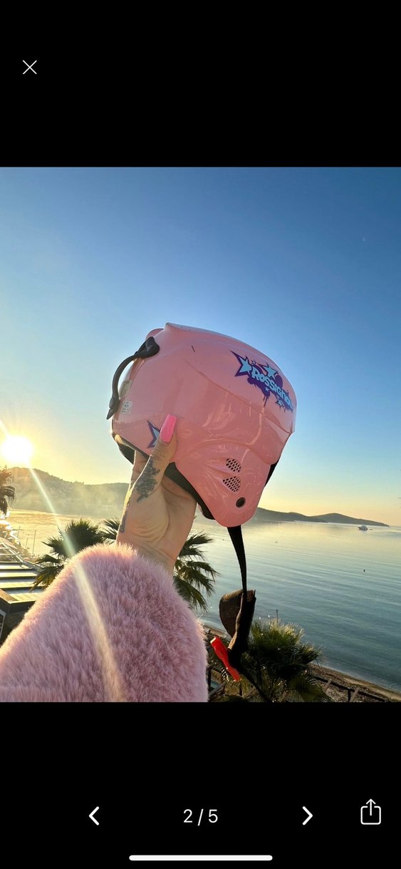 Pembe Puflu Street Style Motosiklet Kaskı - Görsel 4