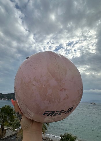 Pembe Parlak Camlı Motosiklet Kaskı - Görsel 3