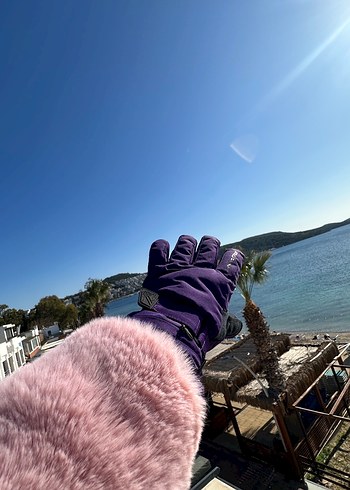 Kadın Mor Goth Tarzı Sıcak Eldiven - Görsel 6