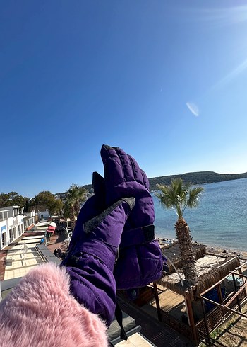 Kadın Mor Goth Tarzı Sıcak Eldiven - Görsel 5