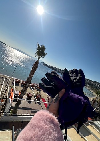 Kadın Mor Goth Tarzı Sıcak Eldiven - Görsel 4