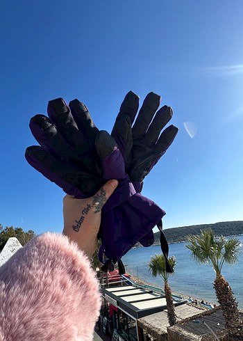 Kadın Mor Goth Tarzı Sıcak Eldiven - Görsel 2