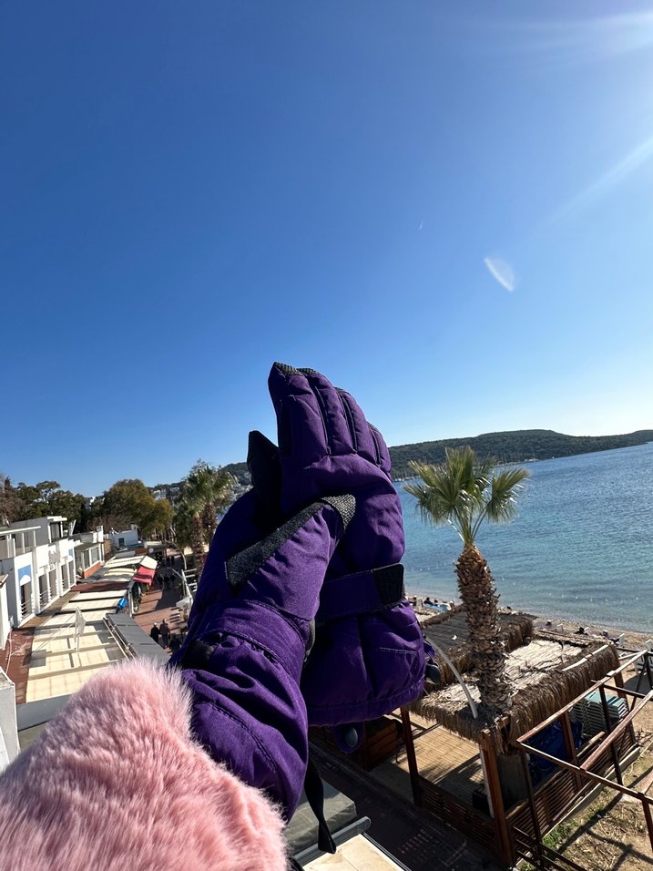 Kadın Mor Goth Tarzı Sıcak Eldiven - Görsel 5