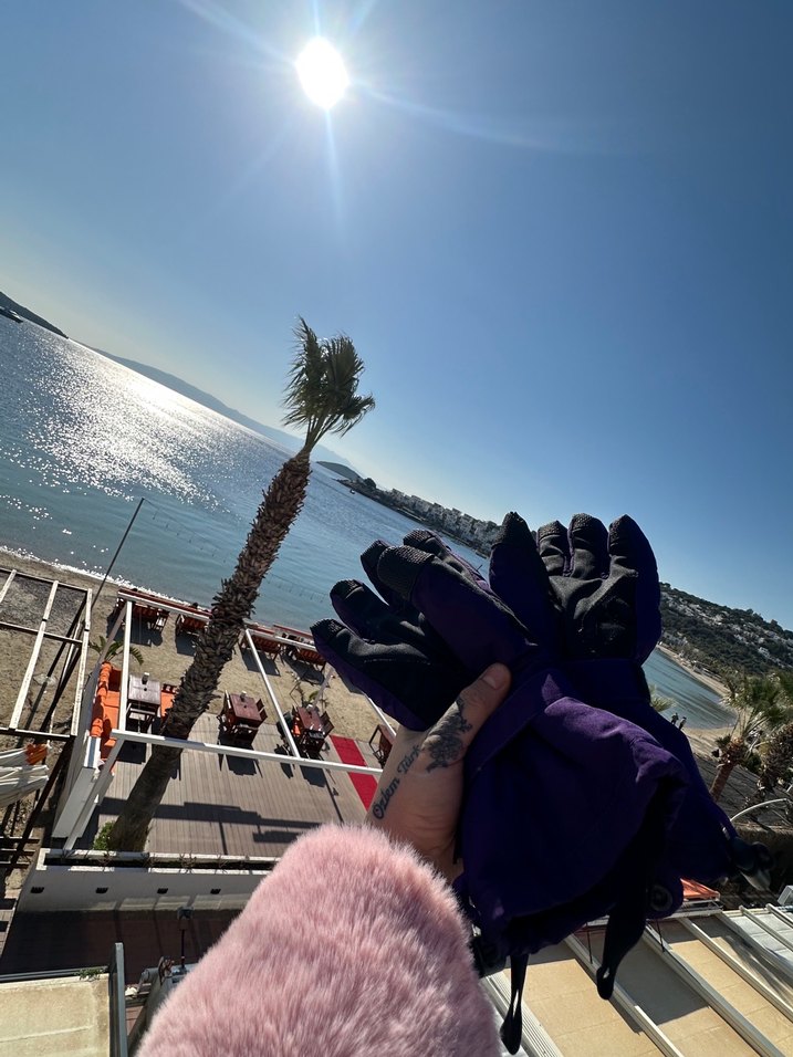 Kadın Mor Goth Tarzı Sıcak Eldiven - Görsel 4